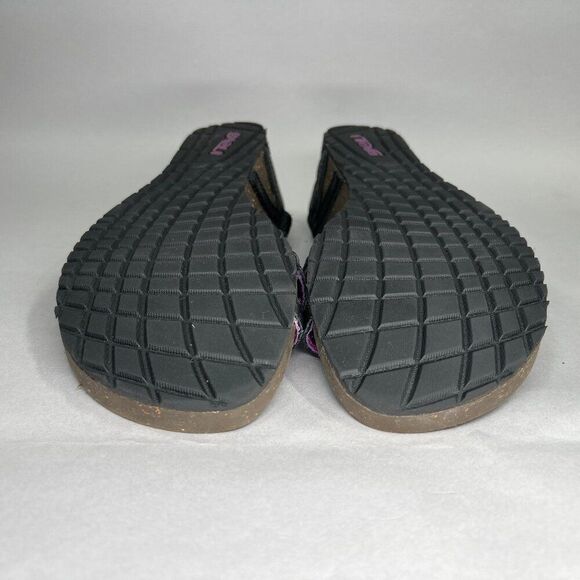 Teva Cabrillo Sandals Women's Size 10 Black Leather Crossover Hook Loop Wedge - Picture 10 of 11